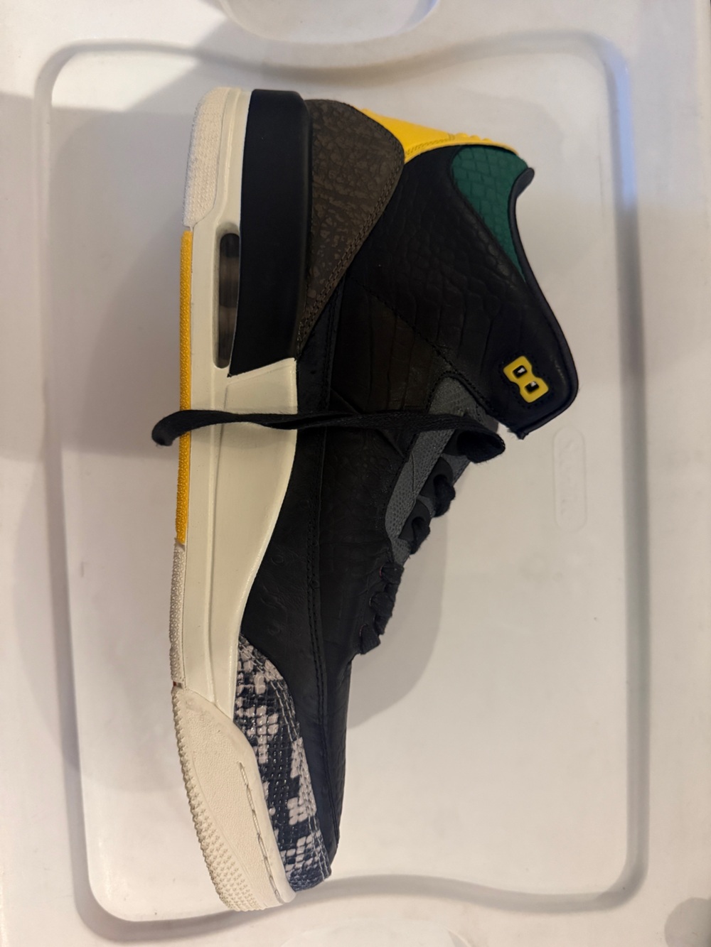 Jordan 3 Retro SE Animal Instinct 2.0 Black Sneaker with Yellow and Teal Accents
